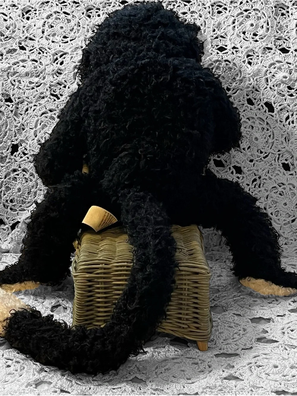 Folkmanis Cartoon Kitty Cat Full Body Hand Puppet Stuffed Plush Black White 19”